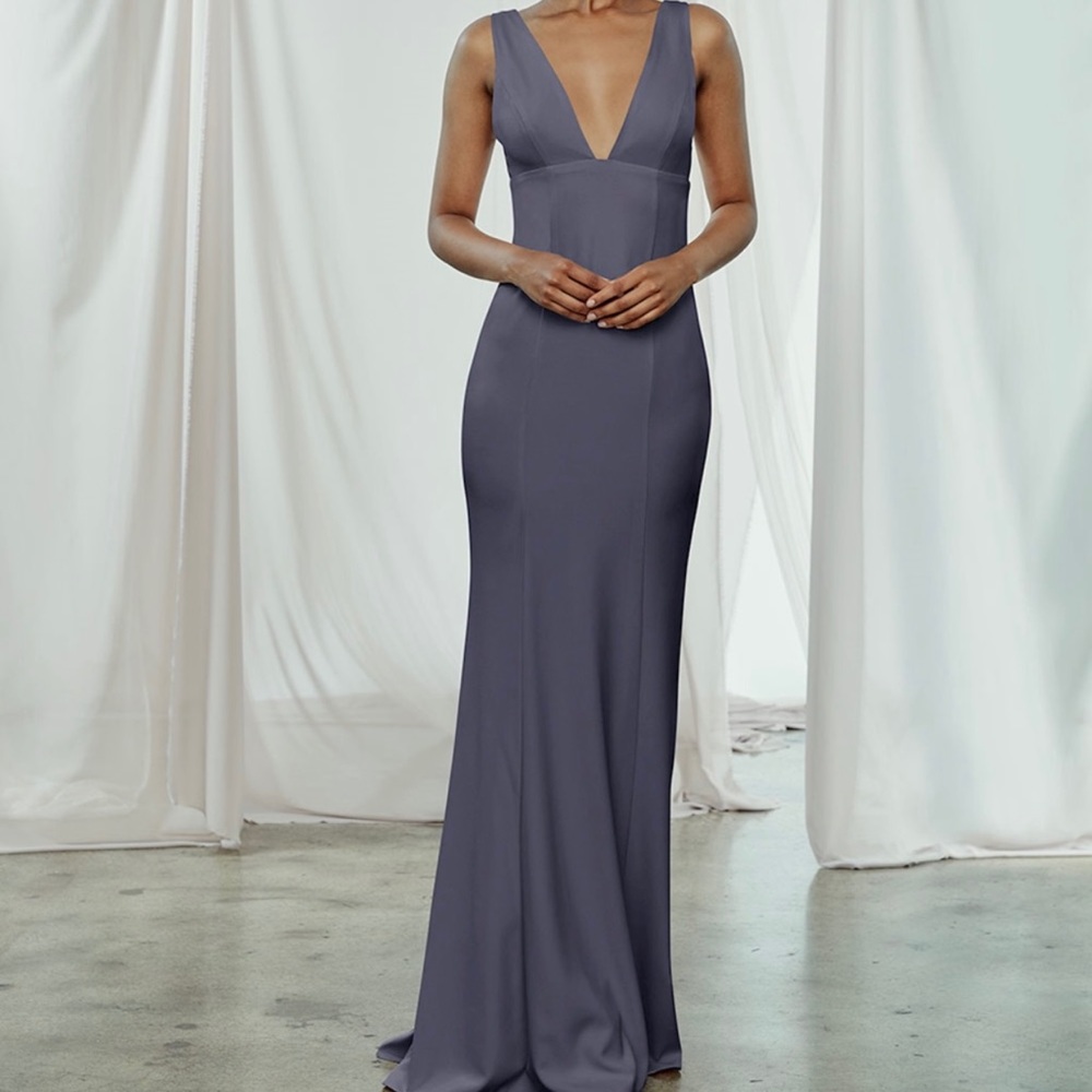 NWT Amsale Reyna Dress—Slate